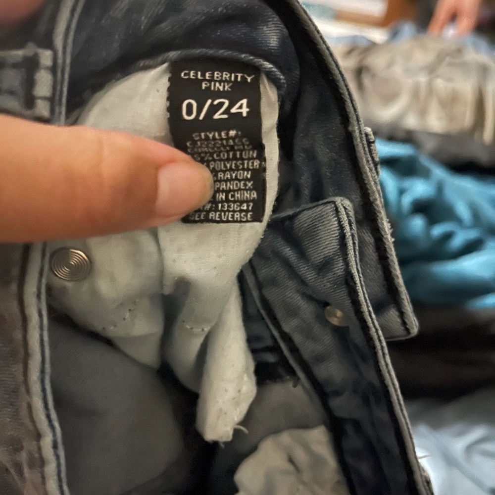 Celebrity pink ripped skinny jeans